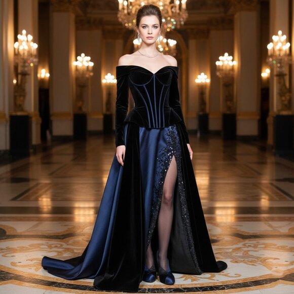 Bruno Frisoni Paris Women’s Blue/Purple and Black Satin Heel Leather Sole Shoes - Picture 2 of 13